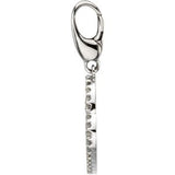 14K Gold Round Natural Diamond Heart & Lock Pendant - view 2