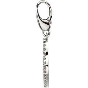 14K Gold Round Natural Diamond Heart & Lock Pendant - view 2