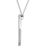 14K Gold Round Natural Diamond Crescent Moon Necklace - Rose Gold - view 2