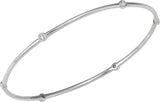 14K Gold Round Natural Diamond Bezel-Set Bangle Bracelet - White Gold - view 2