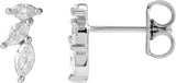 Platinum Marquise Natural Diamond Accented Earrings
