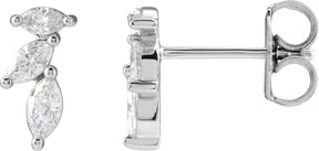 Platinum Marquise Natural Diamond Accented Earrings