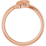14K Gold Round Natural Diamond Accented Freeform Ring – 1.2mm Stones - Rose Gold - view 2