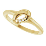 14K Gold Round Natural Diamond Accented Freeform Ring – 1.2mm Stones - Yellow Gold - view 5