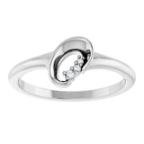 Platinum Round Natural Diamond Accented Freeform Ring – 1.2mm Stones - view 3