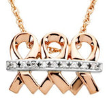 14K Gold Round Natural Diamond Three-Stone Friendship Necklace or Pendant