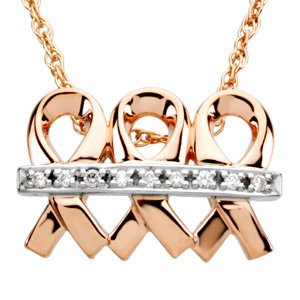 14K Gold Round Natural Diamond Three-Stone Friendship Necklace or Pendant