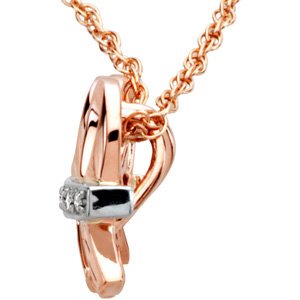 14K Gold Round Natural Diamond Three-Stone Friendship Necklace or Pendant - view 2