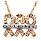 14K Gold Round Natural Diamond Three-Stone Friendship Necklace – 1/5 CTW
