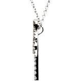 14K Gold Round Natural Diamond Palm Tree Necklace - White Gold - view 2