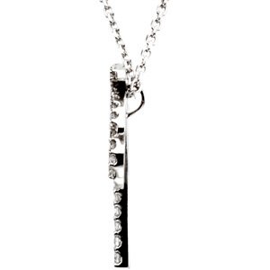 14K Gold Round Natural Diamond Palm Tree Necklace - White Gold - view 2