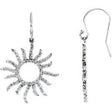 14K Gold Round Natural Diamond Accented Sun Earrings