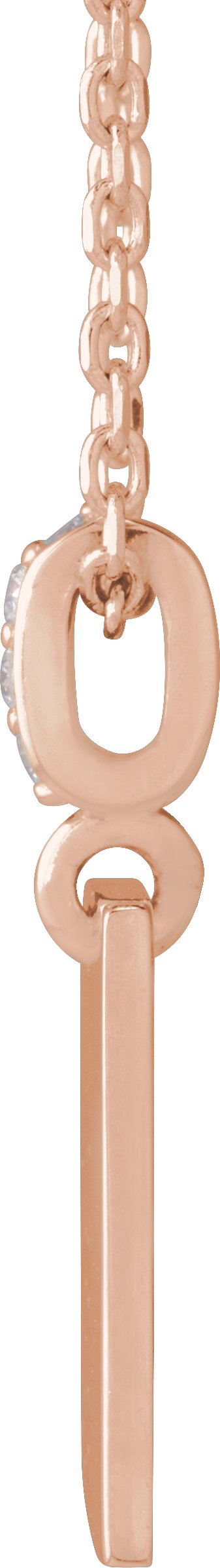 14K Gold Round Natural Diamond Faith Over Fear Neckalce or Pendant - Rose Gold - view 2