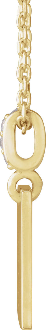 14K Gold Round Natural Diamond Faith Over Fear Neckalce or Pendant - Yellow Gold - view 2