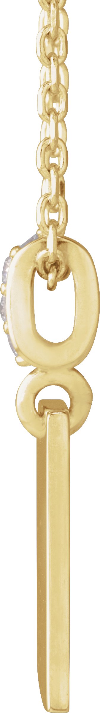 14K Gold Round Natural Diamond Faith Over Fear Neckalce or Pendant - Yellow Gold - view 2