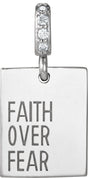 Platinum Round Natural Diamond Faith Over Fear Neckalce or Pendant