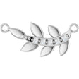 Platinum Round Lab-Grown Diamond Accented Leaf Necklace