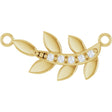 14K Gold Round Lab-Grown Diamond Accented Leaf Necklace - Yellow Gold