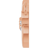 14K Gold Round Lab-Grown Diamond Accented Leaf Necklace - Rose Gold - view 3