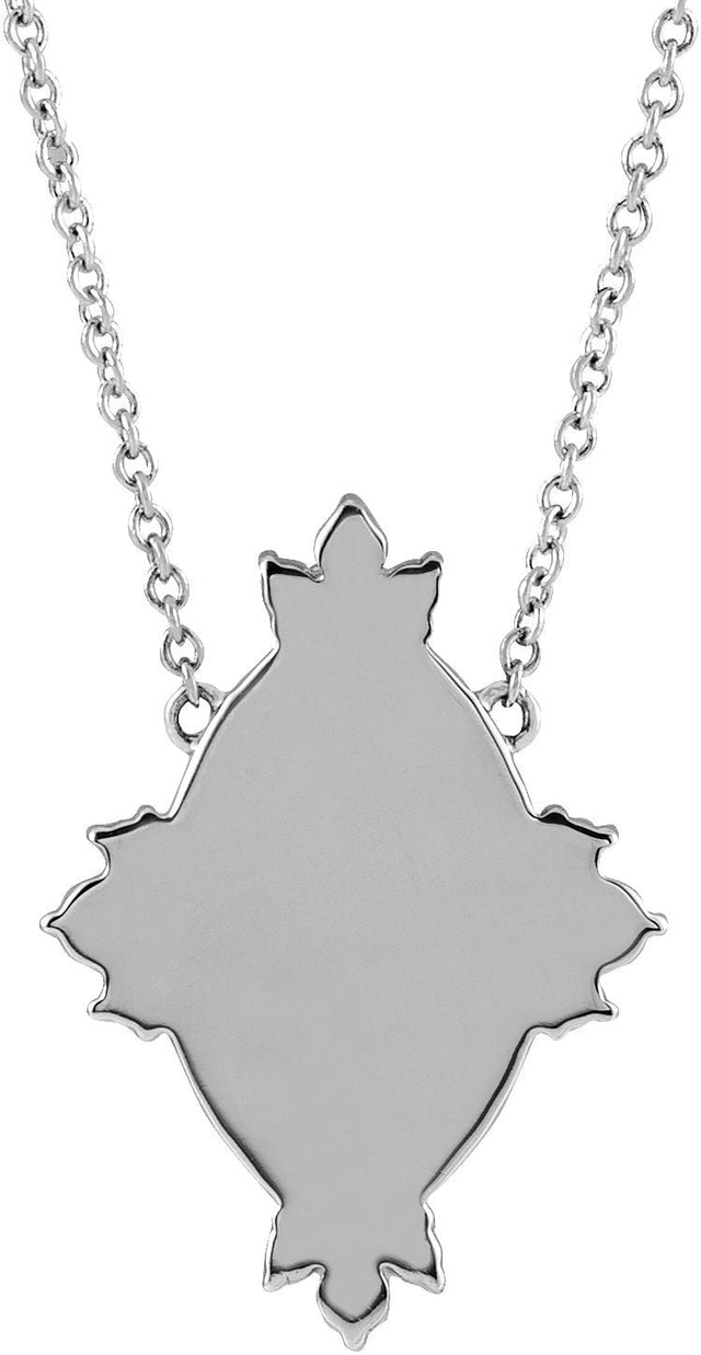 14K Gold Round Natural Diamond Miraculous Necklace - White Gold - view 3