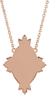 14K Gold Round Natural Diamond Miraculous Necklace - Rose Gold - view 3