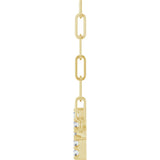 14K Gold Round Natural Diamond Accented Sideways Cross Necklace – 19.3x10.8mm - Yellow Gold - view 3