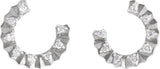 14K Gold Round Natural Diamond Accented Forward-Facing Earrings - White Gold - view 2