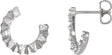 Platinum Round Natural Diamond Accented Forward-Facing Earrings