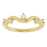 14K Gold Round Natural Diamond Accented Ring III - Yellow Gold - view 3