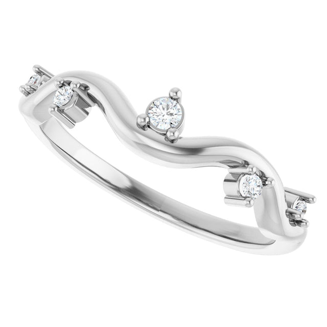 Platinum Round Natural Diamond Accented Ring III - view 5