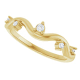 14K Gold Round Natural Diamond Accented Ring III - Yellow Gold - view 5