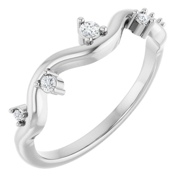 Platinum Round Natural Diamond Accented Ring III