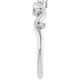 14K Gold Round Natural Diamond Accented Ring III - White Gold - view 4