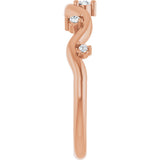 14K Gold Round Natural Diamond Accented Ring III - Rose Gold - view 4