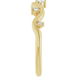 14K Gold Round Natural Diamond Accented Ring III - Yellow Gold - view 4