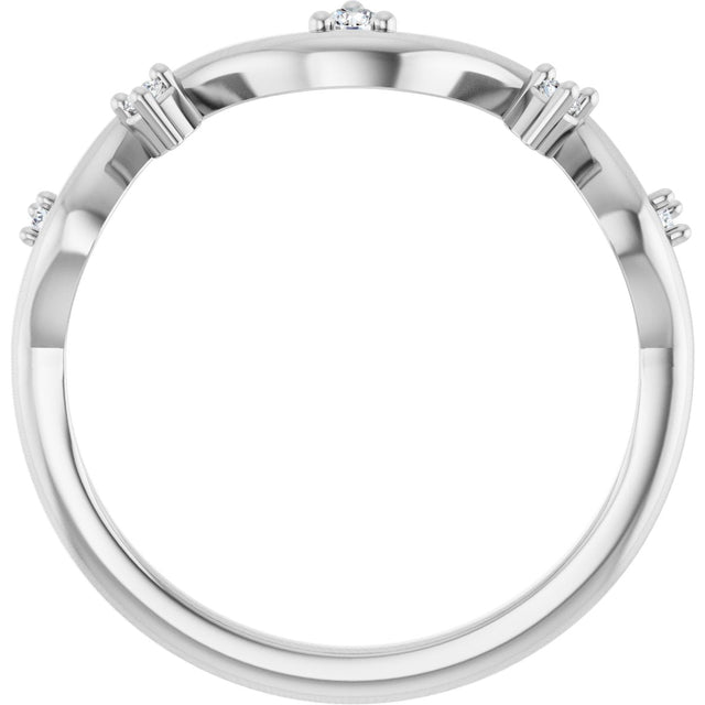Platinum Round Natural Diamond Accented Ring III - view 2