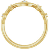 14K Gold Round Natural Diamond Accented Ring III - Yellow Gold - view 2
