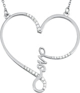 14K Gold Infinity-Inspired Love Heart Necklace - White Gold