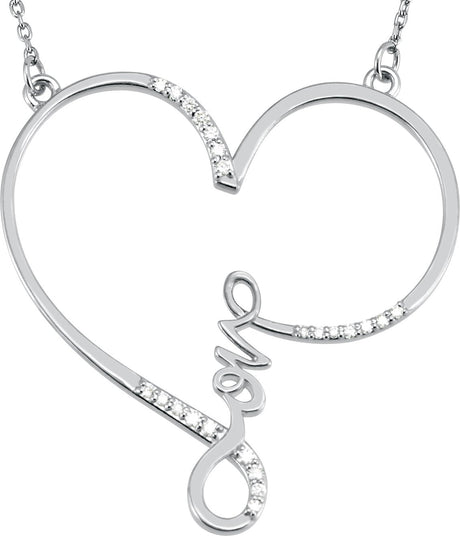 14K Gold Infinity-Inspired Love Heart Necklace - White Gold