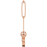14K Gold Round Natural Diamond Accented Charm Necklace - Rose Gold - view 3