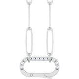 14K Gold Round Natural Diamond Accented Charm Necklace - White Gold
