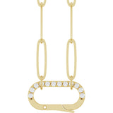 14K Gold Round Natural Diamond Accented Charm Necklace - Yellow Gold
