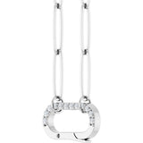 14K Gold Round Natural Diamond Accented Charm Necklace - White Gold - view 2