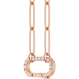 14K Gold Round Natural Diamond Accented Charm Necklace - Rose Gold - view 2
