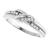 Platinum Round Natural Diamond Accented Knot Ring – 1.2mm Stones - view 5