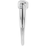 14K Gold Round Natural Diamond Accented Knot Ring – 1.2mm Stones - White Gold - view 4