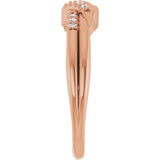 14K Gold Round Natural Diamond Accented Knot Ring – 1.2mm Stones - Rose Gold - view 4