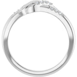 Platinum Round Natural Diamond Accented Knot Ring – 1.2mm Stones - view 2