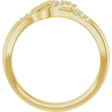 14K Gold Round Natural Diamond Accented Knot Ring – 1.2mm Stones - Yellow Gold - view 2