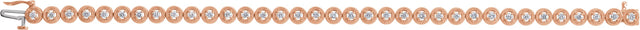 14K Gold Round Natural Diamond Line Bracelet XII - Rose Gold - view 3